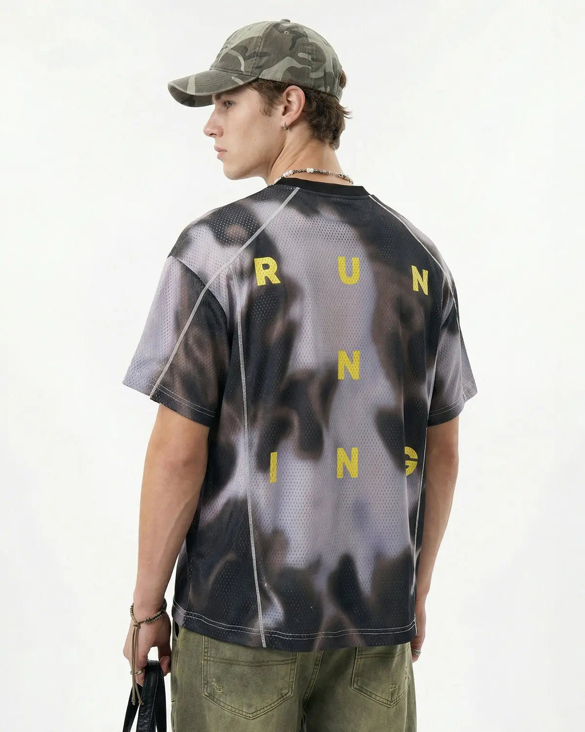 Black breathable mesh digital printing jersey by Flation Streetwear featuring vibrant street-inspired digital artwork.