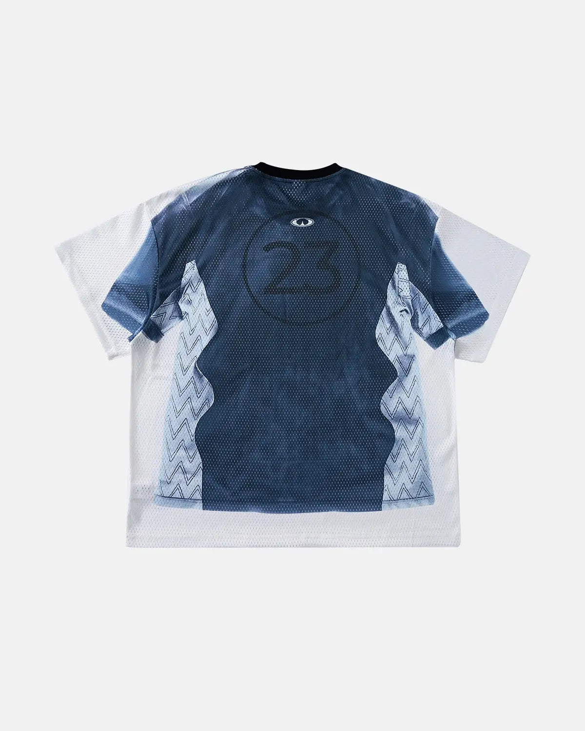 Digital printing mesh jersey T-shirt by Flation Streetwear, featuring lightweight, breathable fabric and vibrant graphic design.