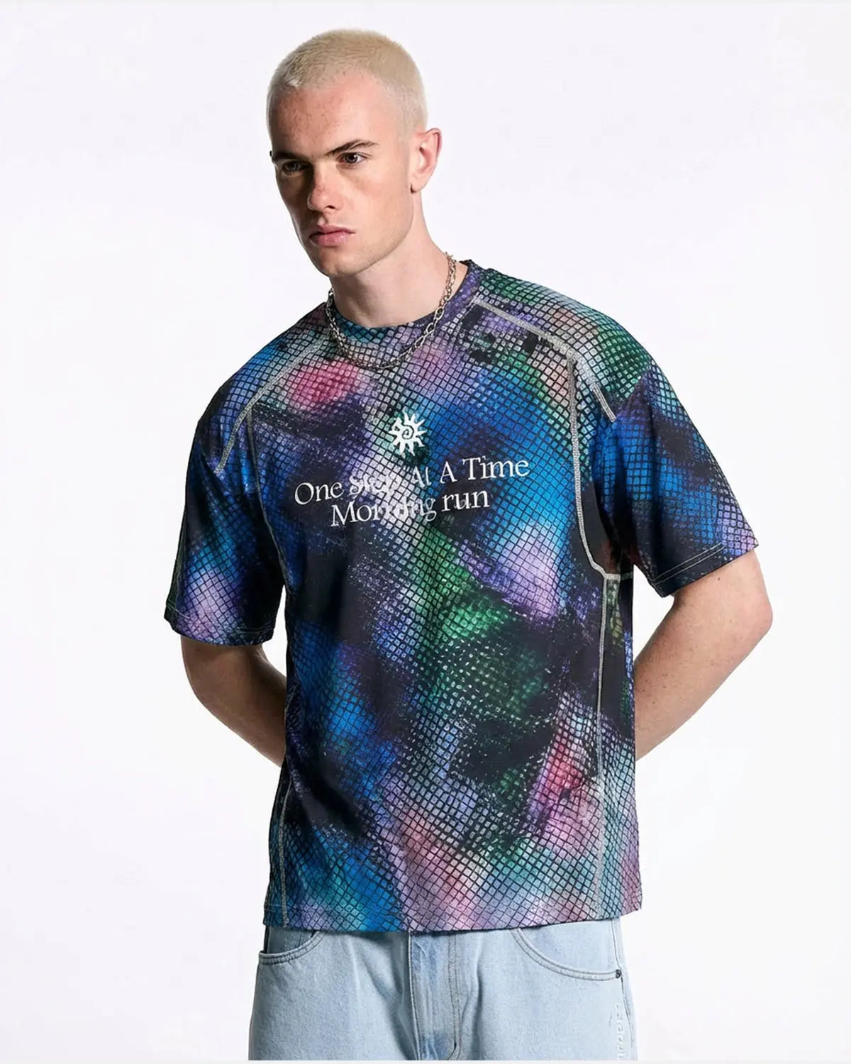 Men's ultra-lightweight Totem graphic activewear T-shirt by Flation, featuring a modern streetwear style and bold design.