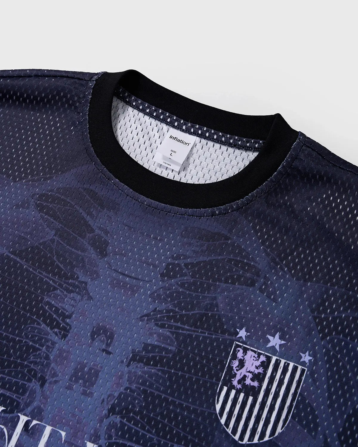 Black mesh jersey with X-ray skeleton graphic by Flation Streetwear, featuring bold skeletal print on lightweight, breathable fabric.