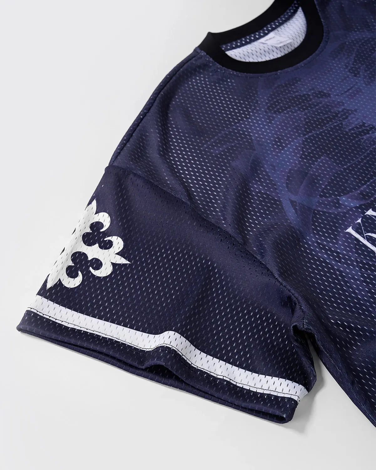 X-Ray Skeleton Graphic Mesh Jersey by Flation Streetwear showing a detailed skeleton design on lightweight mesh fabric.