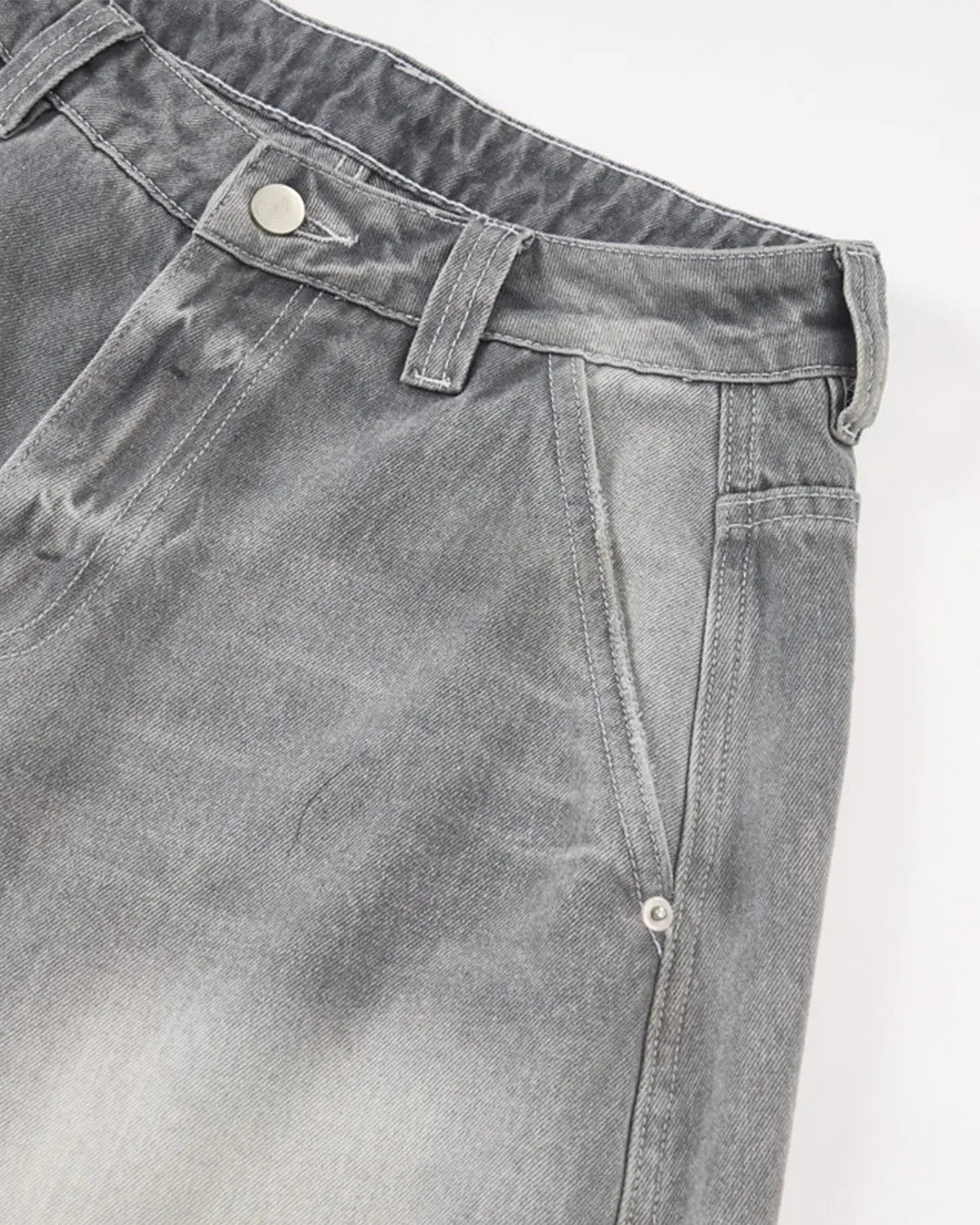 Blue acid wash barrel jeans from Flation Streetwear, shown with a relaxed fit and faded denim style.