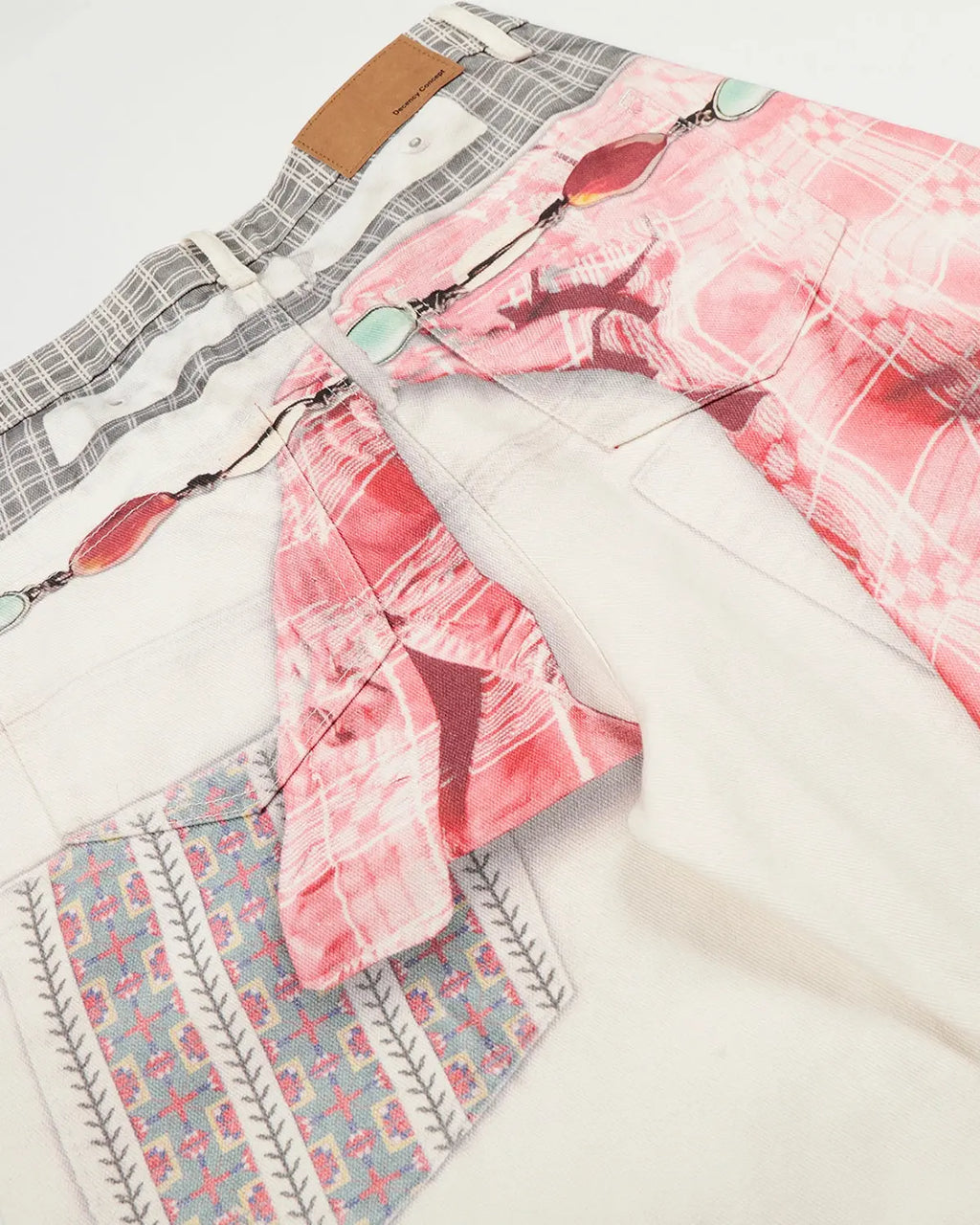 Digital printing baggy jeans by Flation Streetwear featuring bold, colorful digital patterns and relaxed, oversized fit.