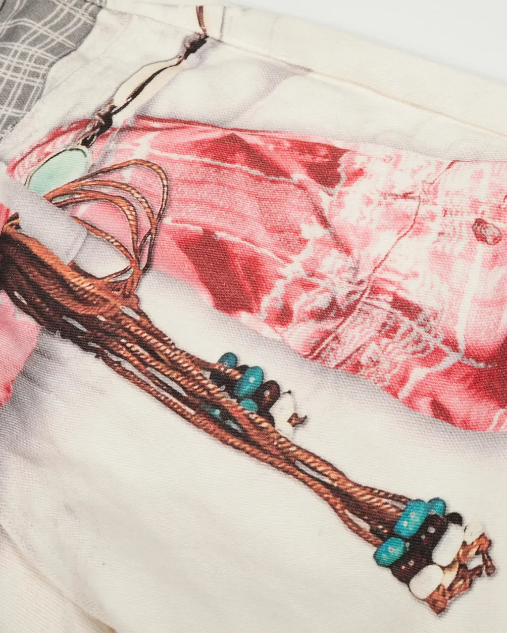 Flation digital printing baggy jeans featuring vibrant streetwear style with loose fit and bold graphic design.