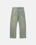 Vintage washed baggy jeans by Flation Streetwear, showcasing relaxed fit and faded denim with distressed details.