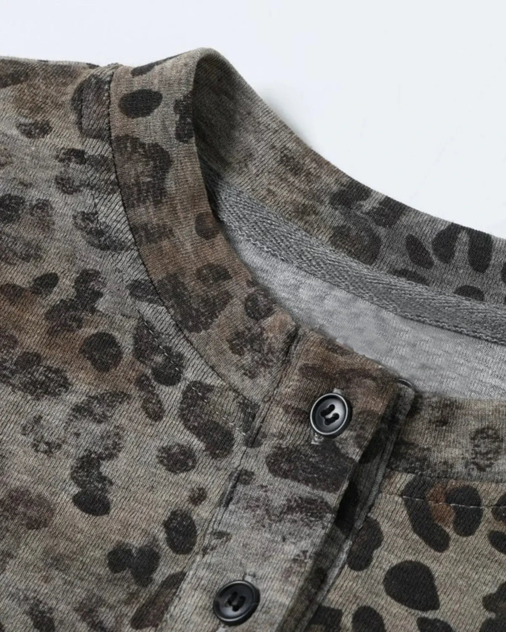 Baby leopard script Henley T-shirt by Flation Streetwear, featuring a playful leopard print and henley neckline for kids.