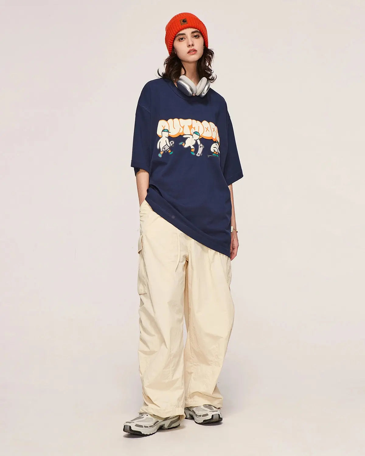 Black Flation Parachute Cargo Pants from Flation Streetwear featuring a relaxed fit and multiple utility pockets.