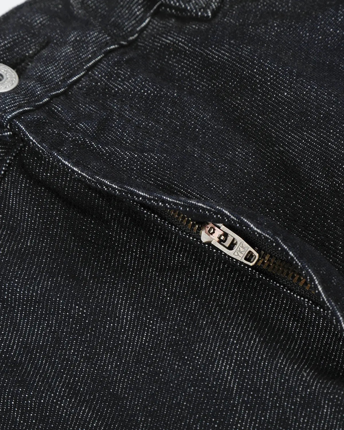 Black and blue Cinch Back Raw Baggy Jeans by Flation Streetwear, featuring a relaxed fit and distressed details.