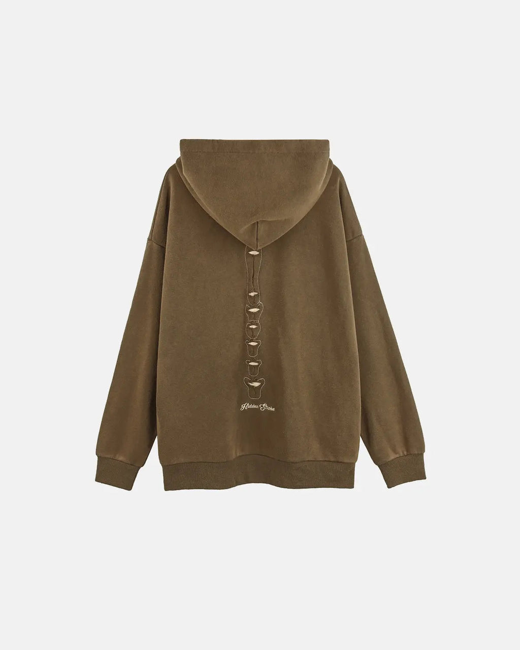 Black distressed ribcage wash hoodie by Flation Streetwear, featuring a relaxed fit and unique vintage wash design.
