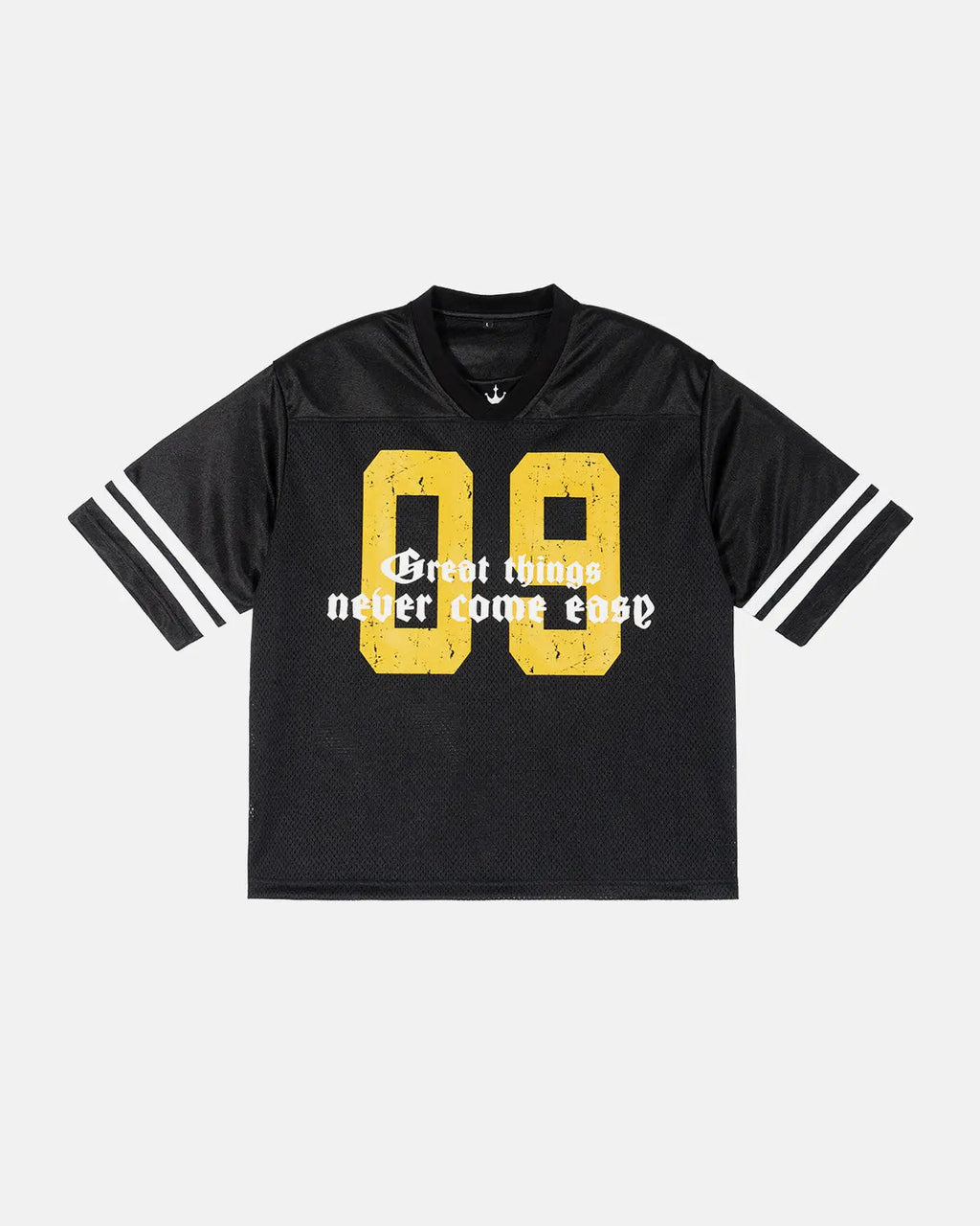 Satin patchwork mesh jersey from Flation Streetwear, featuring a stylish patchwork design and lightweight, breathable fabric.