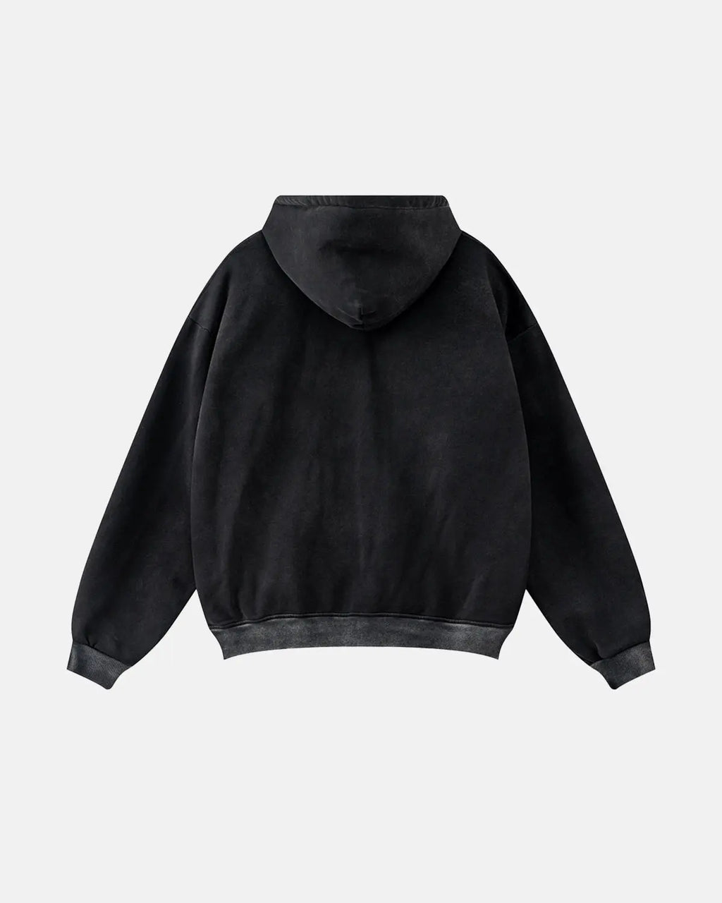 Black striped acid wash zip-up hoodie by Flation Streetwear, featuring a casual fit and stylish design.