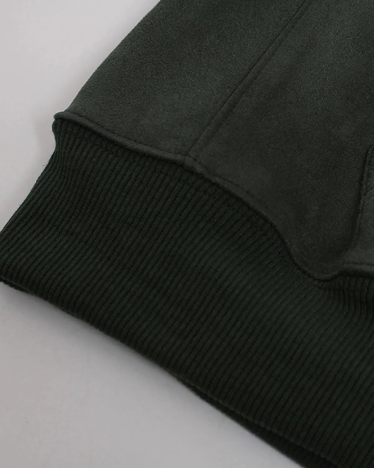 Black suede patch embroidery zip hoodie by Flation Streetwear, featuring a front zipper and embroidered patch detail.