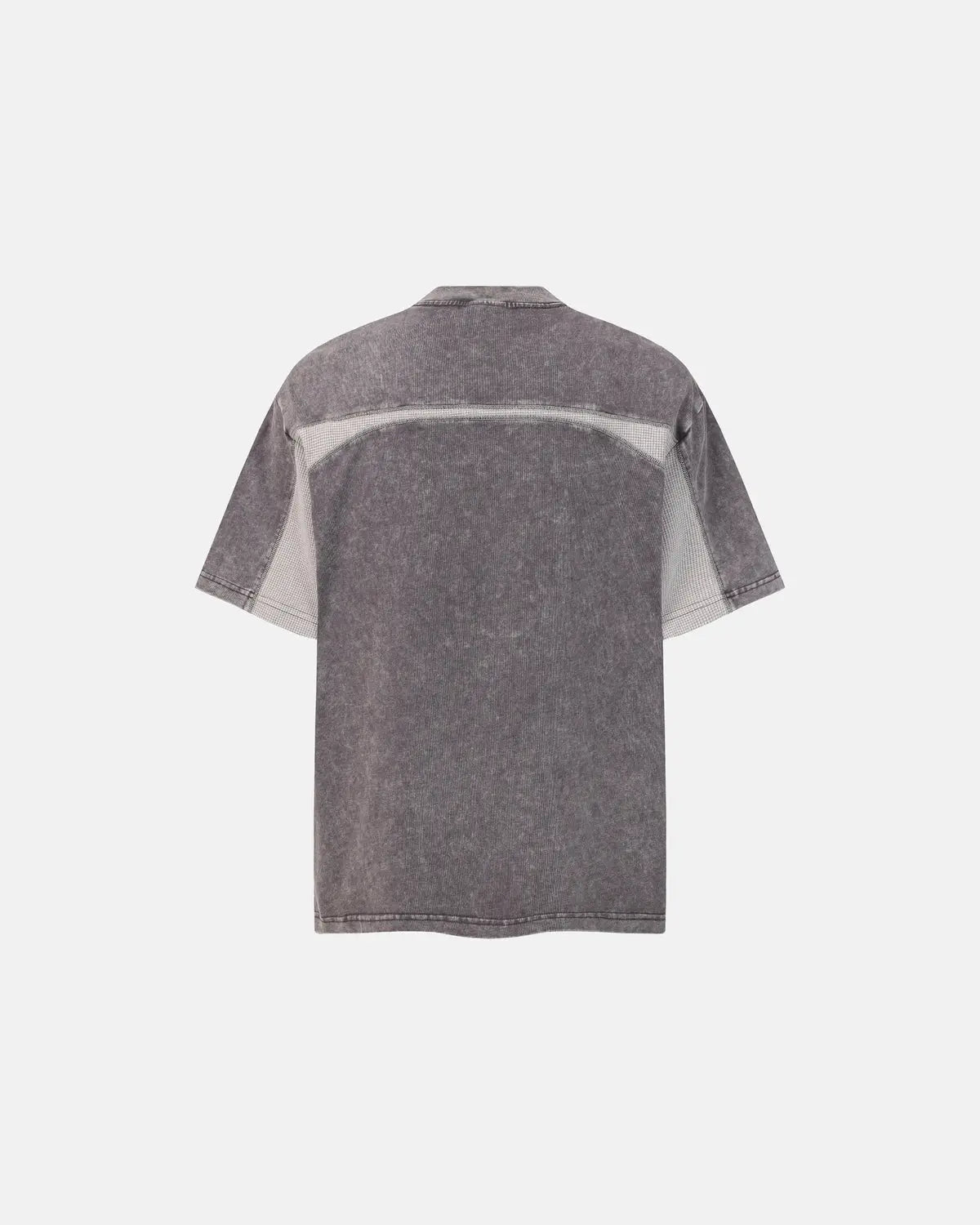 Black textured patchwork washed T-shirt by Flation Streetwear, featuring a casual, stylish design and comfortable fit.