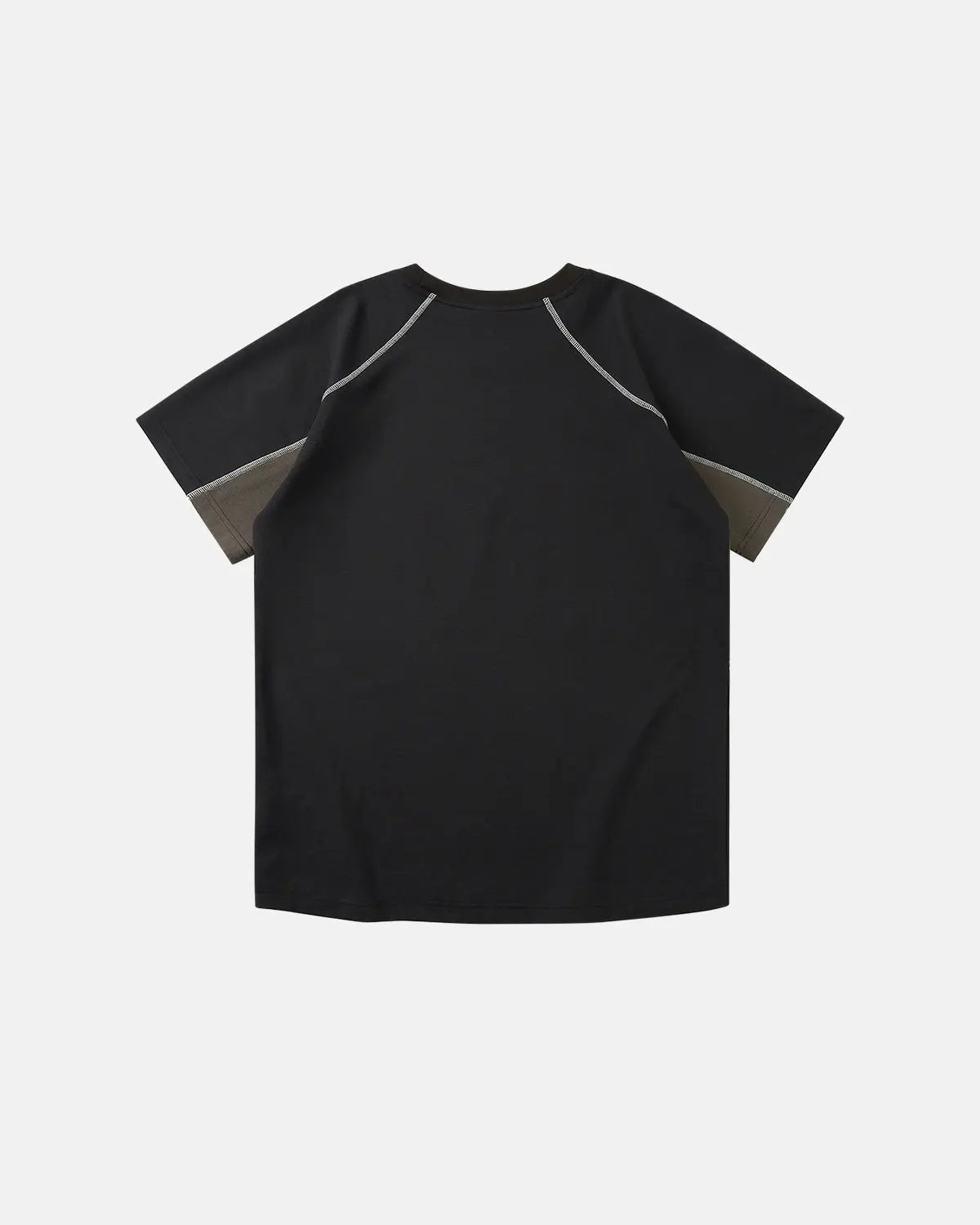 Black Flation Totem Graphic Patchwork T-shirt featuring bold patchwork design and streetwear style.