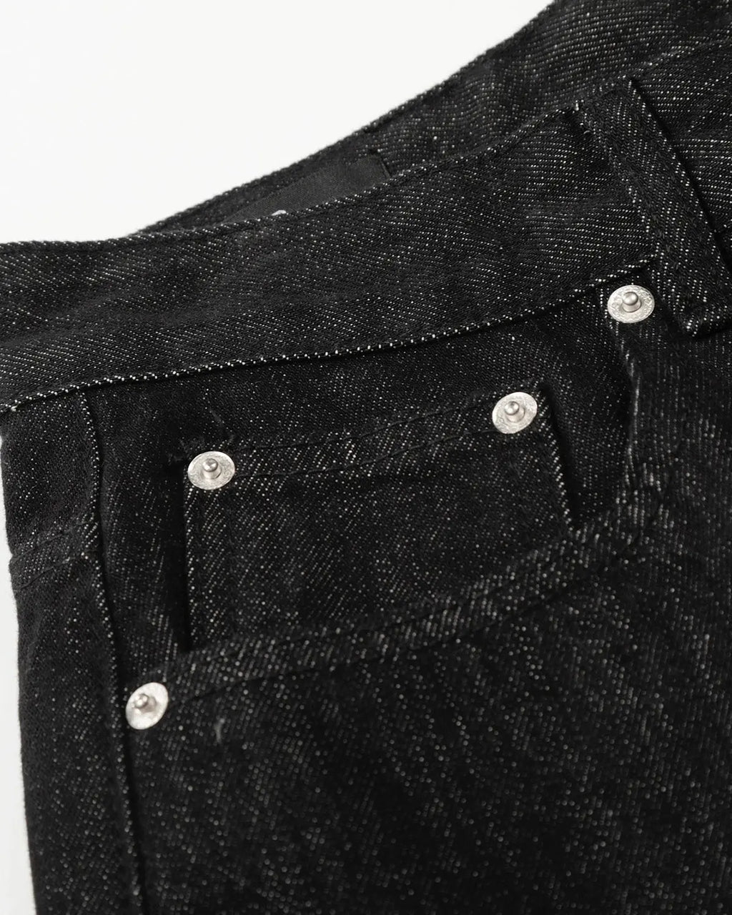 Raw buttons-up baggy jeans by Flation Streetwear with relaxed fit, distressed details, and classic five-pocket design.