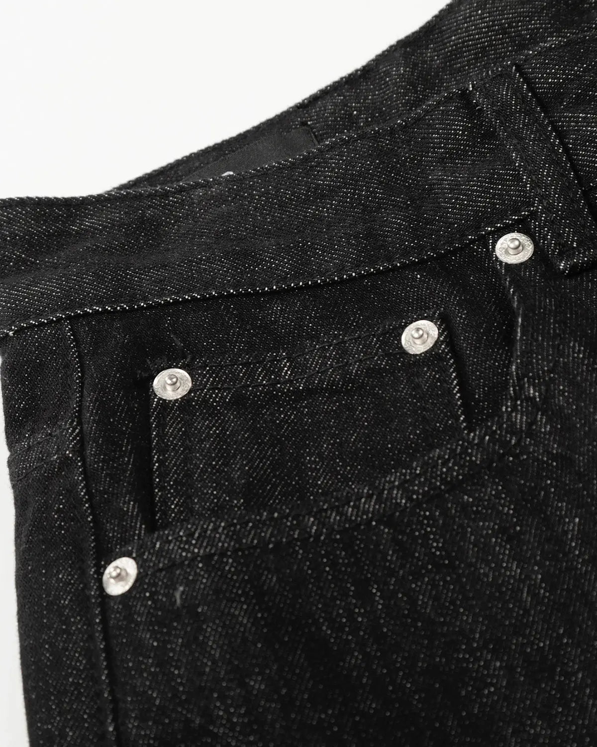 Raw buttons-up baggy jeans by Flation Streetwear with relaxed fit, distressed details, and classic five-pocket design.
