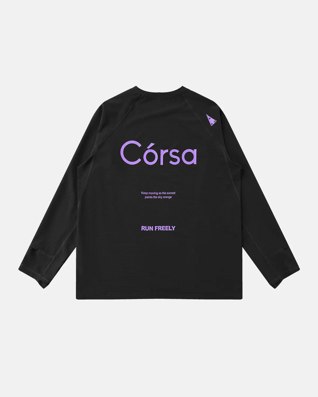 Black Flation AirFlow Córsa breathable long sleeve tee, showcasing lightweight, comfortable streetwear fabric and fitted design.