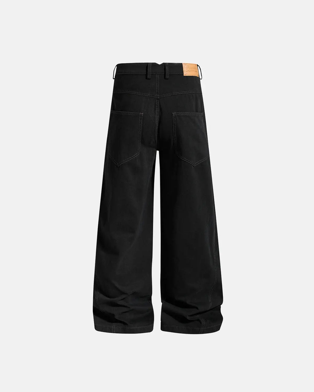 Black braided rope barrel pants by Flation Streetwear featuring a relaxed fit and stylish design, perfect for casual wear.