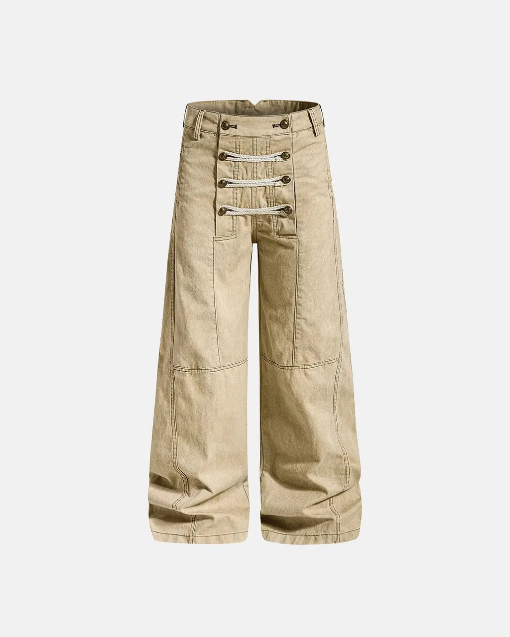 Black braided rope barrel pants by Flation Streetwear featuring a relaxed fit and unique braided rope design.