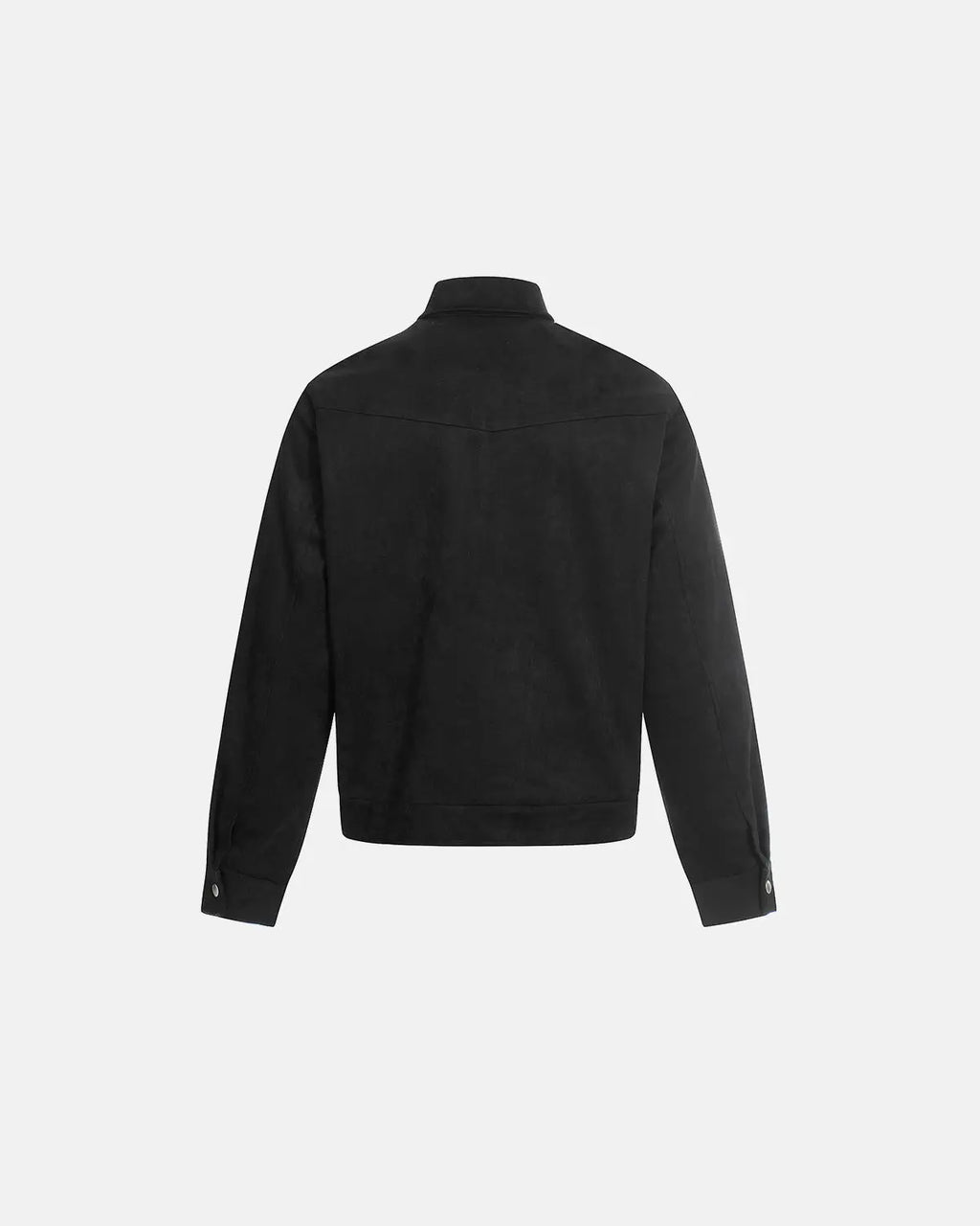 Black embroidery jacquard cropped clasp jacket by Flation Streetwear, featuring detailed woven pattern and stylish design.