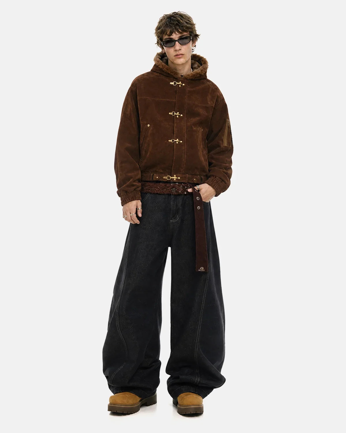 Flation faux fur-lined clasp bomber jacket with quilted design and ribbed cuffs, stylish streetwear outerwear for cold weather.