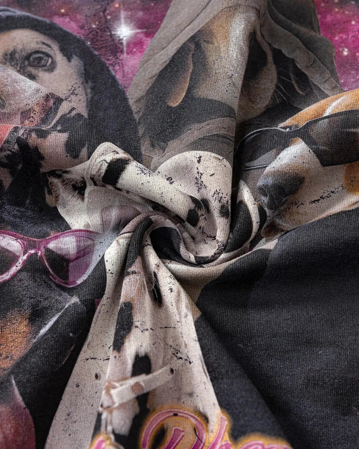 Black Flation graphic washed T-shirt with streetwear style, featuring a bold printed design on the front.