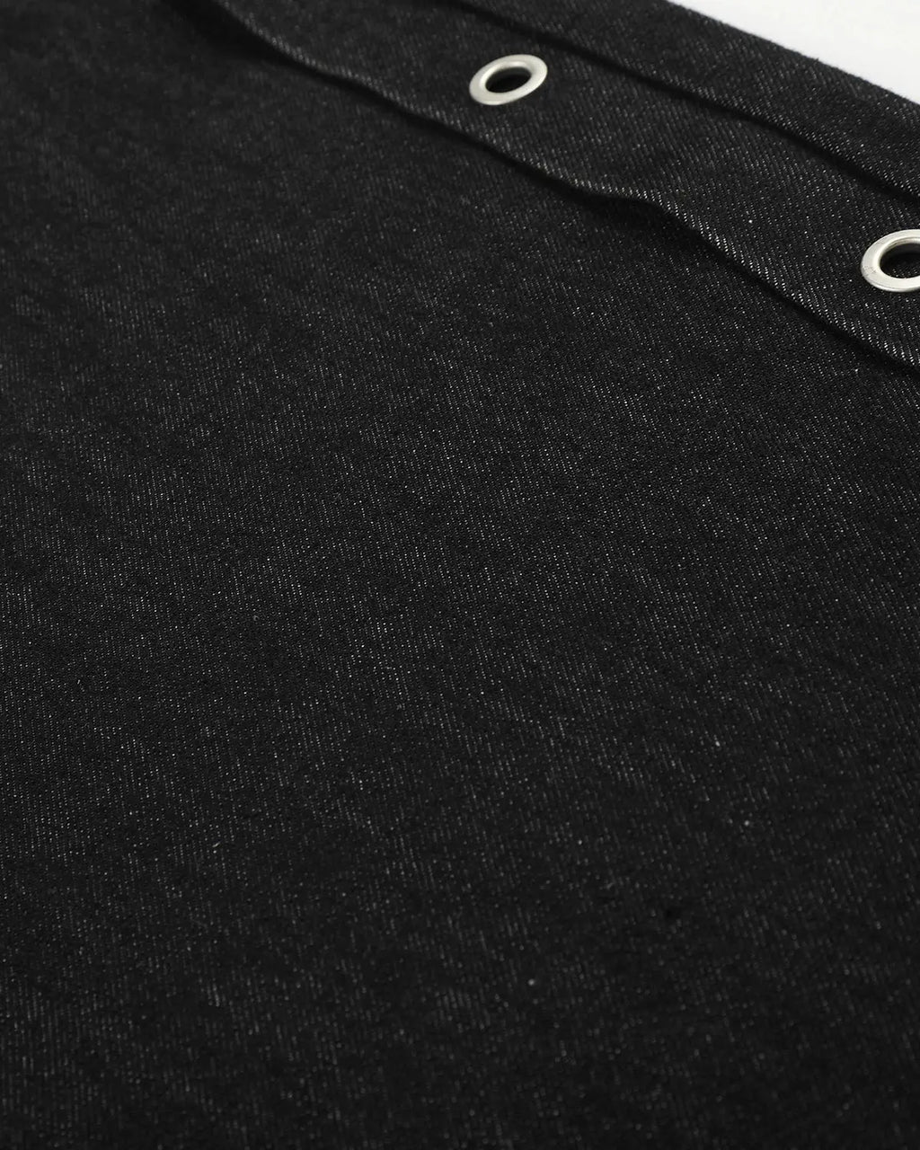 Dark blue Flation Streetwear barrel jeans with side eyelet buttons and classic denim texture, styled for casual streetwear.
