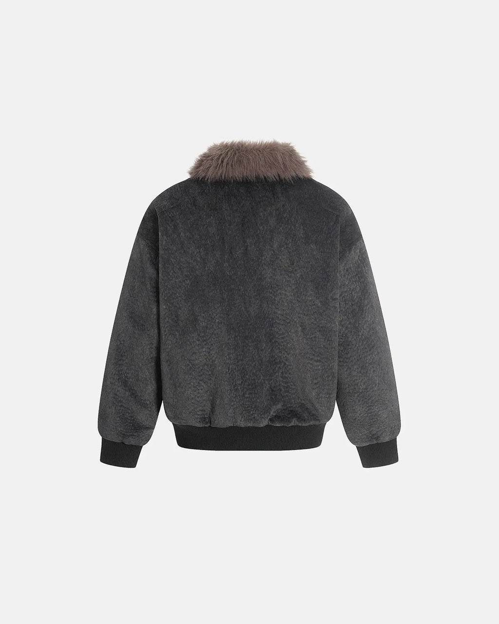 Black Flation Fireman Padded Jacket with slanted clasp, urban streetwear style, featuring a padded design and modern collar detail.
