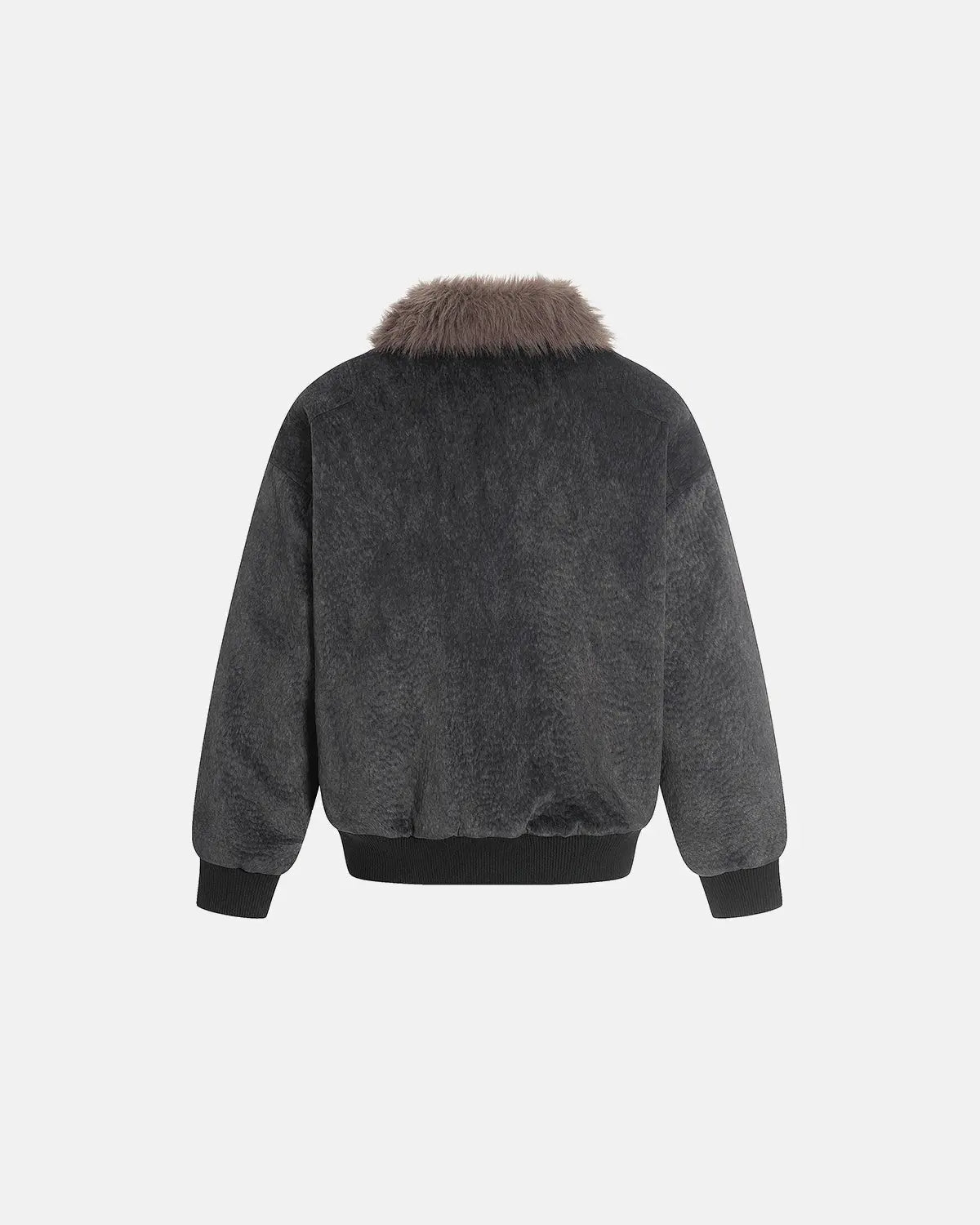 Black Flation Fireman Padded Jacket with slanted clasp, urban streetwear style, featuring a padded design and modern collar detail.
