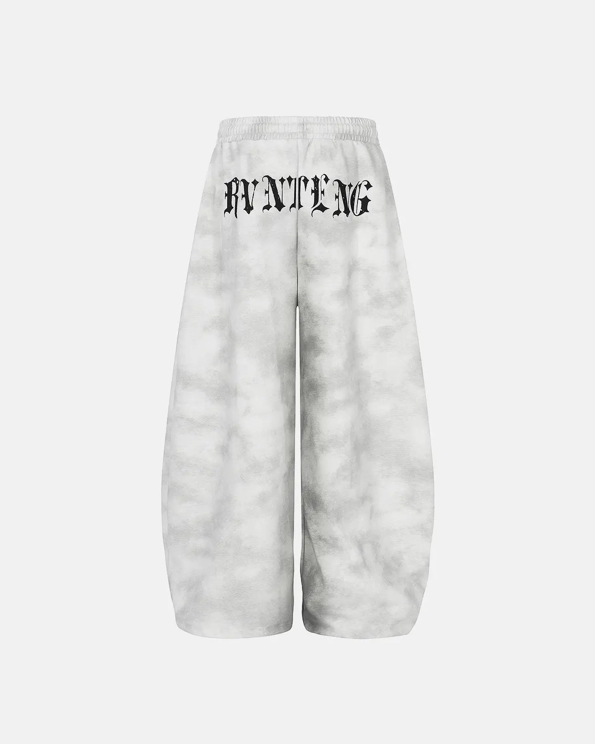Black Flation washed cross barrel sweatpants with relaxed fit and streetwear style, featuring a cross barrel design.