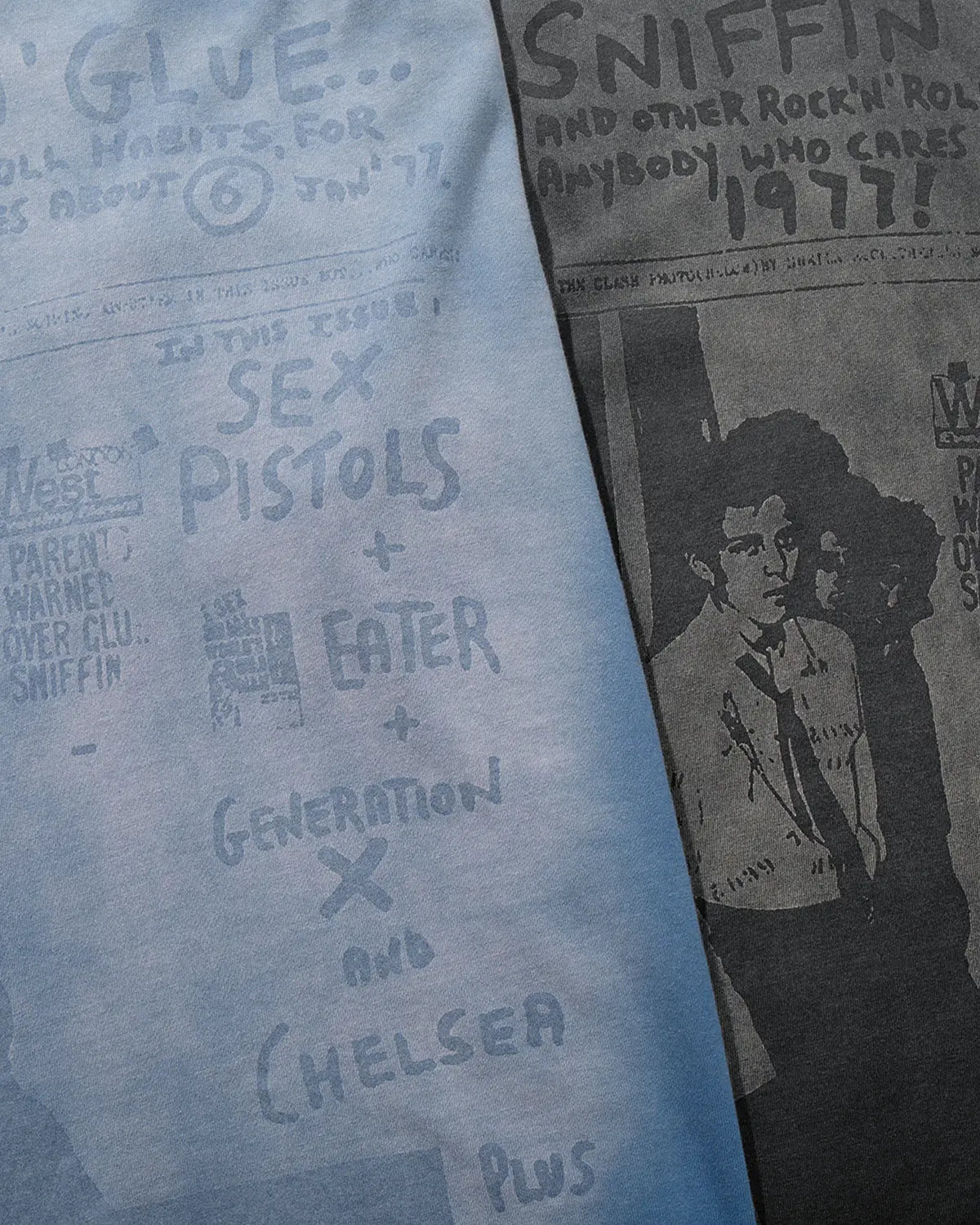 Retro graphic faded washed T-shirt by Flation featuring vintage-style design and distressed fabric for a streetwear look.