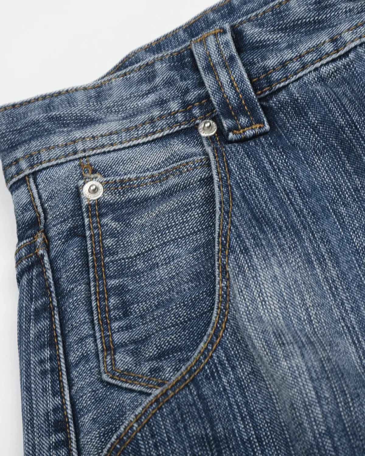 Blue Flation streetwear baggy jeans with adjustable waist and bamboo weave fabric, relaxed fit and casual style.