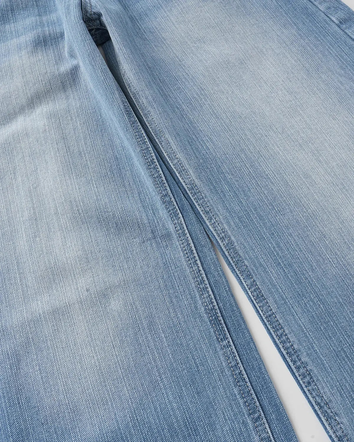 Blue Flation Cross Stud Bamboo Weave Baggy Jeans with relaxed fit and streetwear style, featuring unique bamboo-inspired design details.