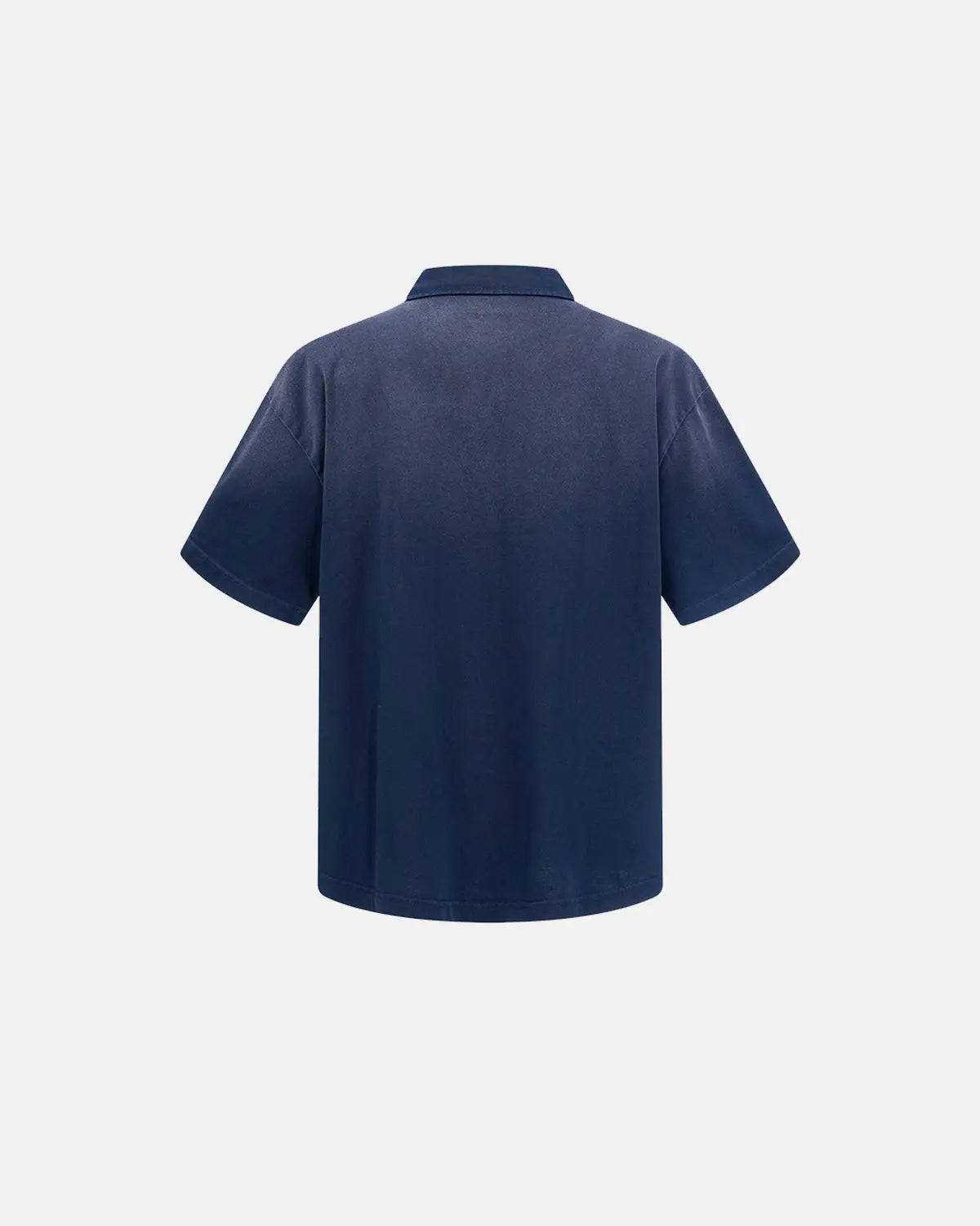 Blue distressed ripped washed polo shirt by Flation Streetwear, featuring a casual, worn-in look with ripped details