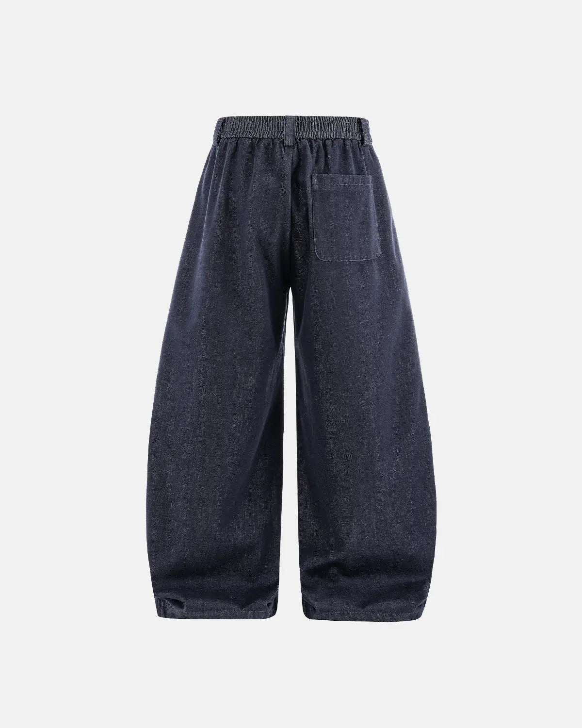 Raw silky denim jeans with belt by Flation Streetwear, showing a close-up of the dark wash denim and stylish belt detail.