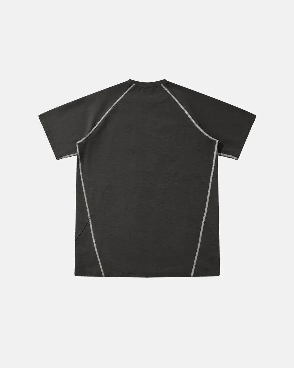 Retro graphic print Flation Streetwear raglan T-shirt with bold colorful design on black fabric, casual streetwear style.