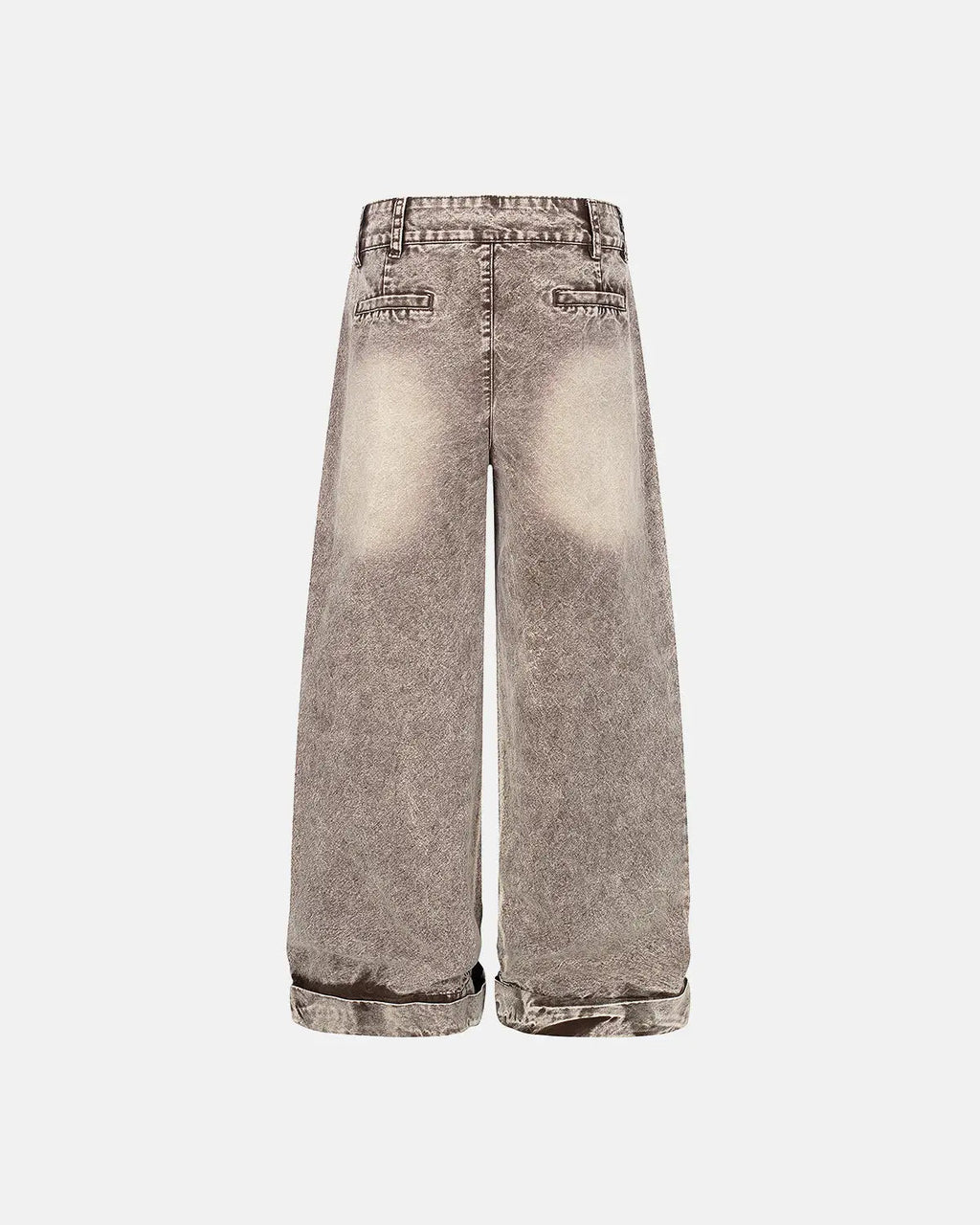 Retro washed wide leg baggy jeans by Flation featuring distressed denim and relaxed fit, styled for streetwear fashion.