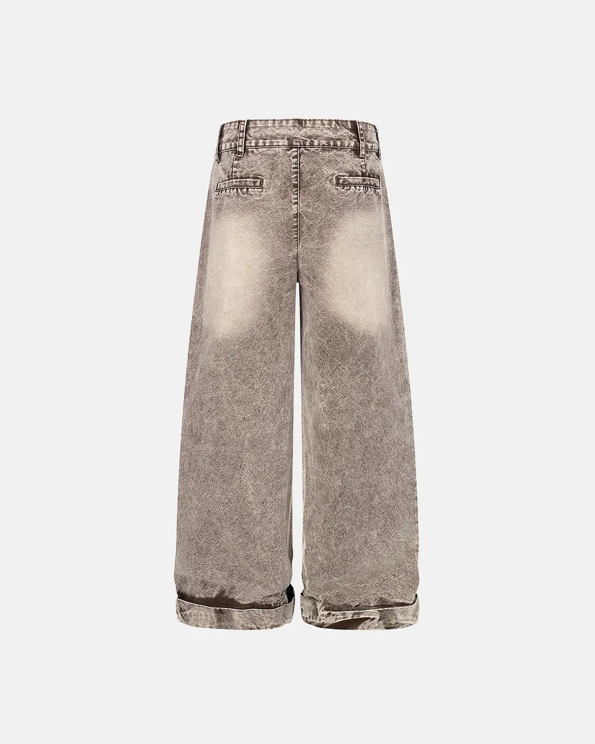 Retro washed wide leg baggy jeans by Flation featuring distressed denim and relaxed fit, styled for streetwear fashion.