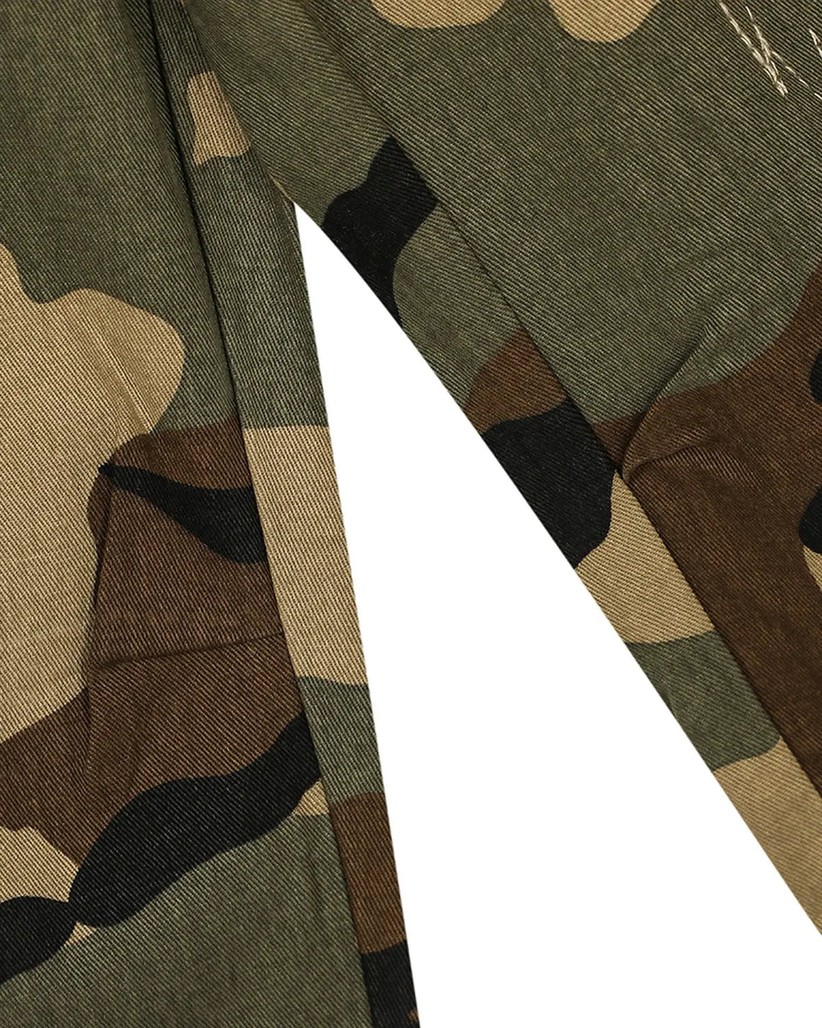 Camo cargo longline shorts by Flation Streetwear featuring a relaxed fit, camo print, and multiple utility pockets.