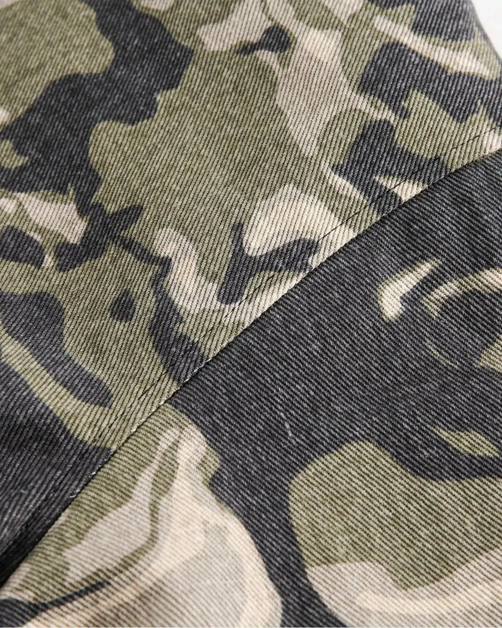 Camo faux fur padded hooded jacket by Flation Streetwear featuring a camo pattern and cozy fur-lined hood