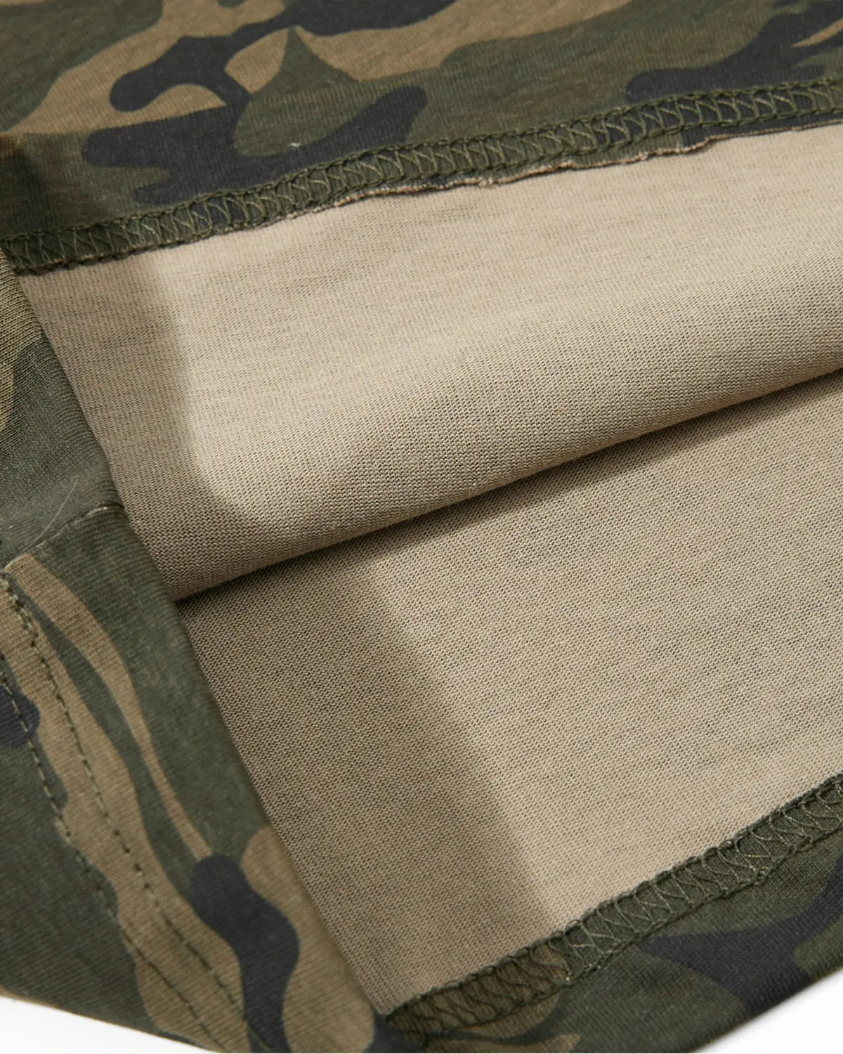 Camo Script Boxy T-Shirt by Flation Streetwear featuring a camouflage pattern and bold script logo on the front.