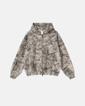 Flation Realtree camo zip-up hoodie featuring a camouflage pattern, front pockets, and a hood, ideal for outdoor streetwear style.