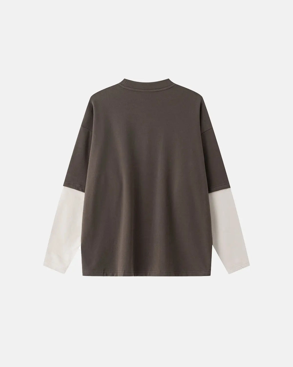 Color block long sleeve tee by Flation Streetwear featuring bold contrasting colors and a relaxed fit.