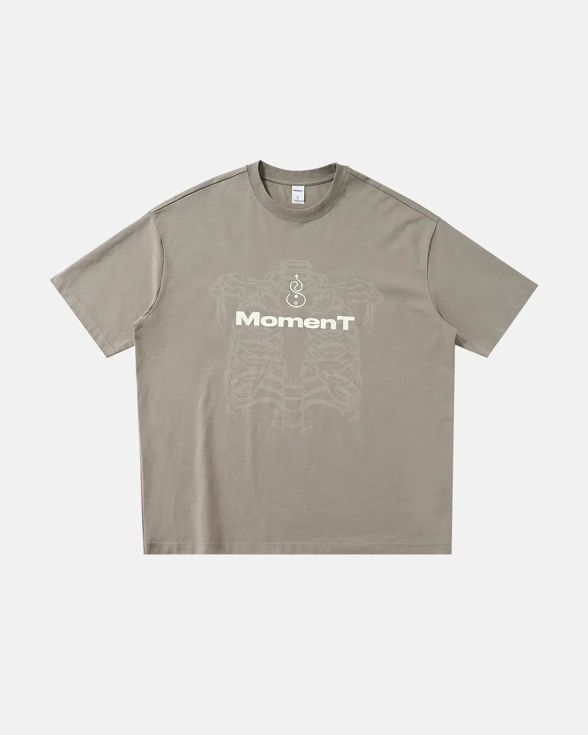 Cream white Flation Dual-Effect Graphic Heavyweight T-shirt with bold graphic design on the front for streetwear style.