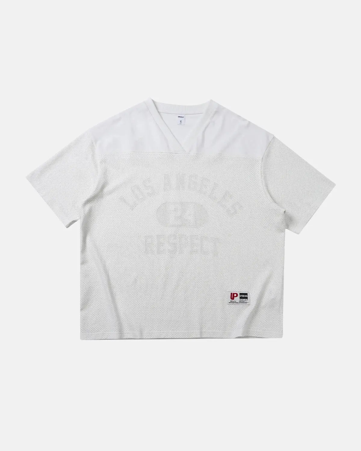 Flation 24 Graphic Mesh Basketball Jersey featuring bold streetwear design and breathable mesh fabric.