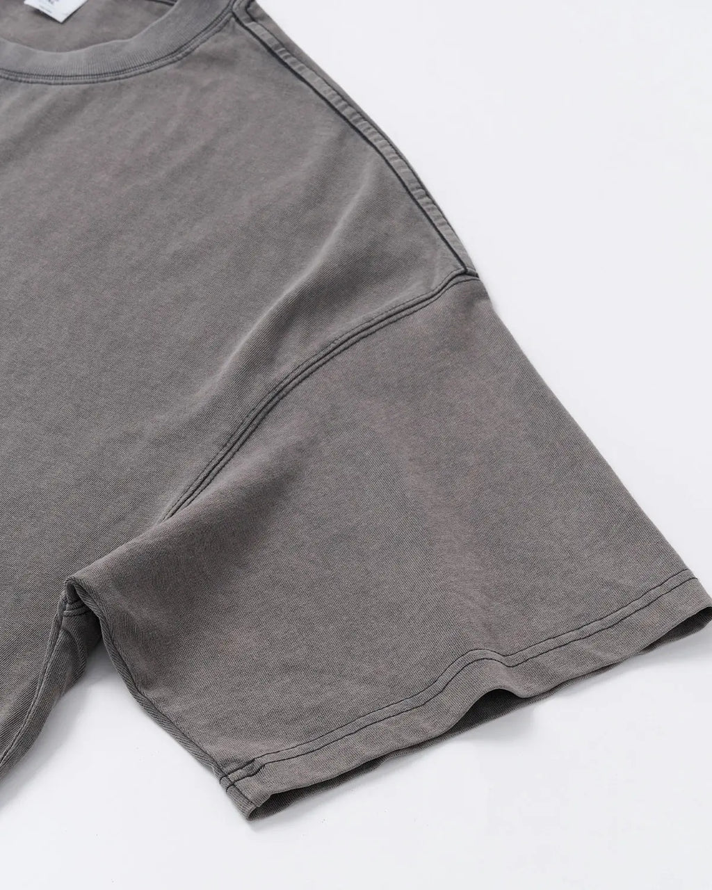 Dark grey Flation Boxy Script Graphic Washed T-Shirt with bold lettering, casual streetwear style, and relaxed fit.
