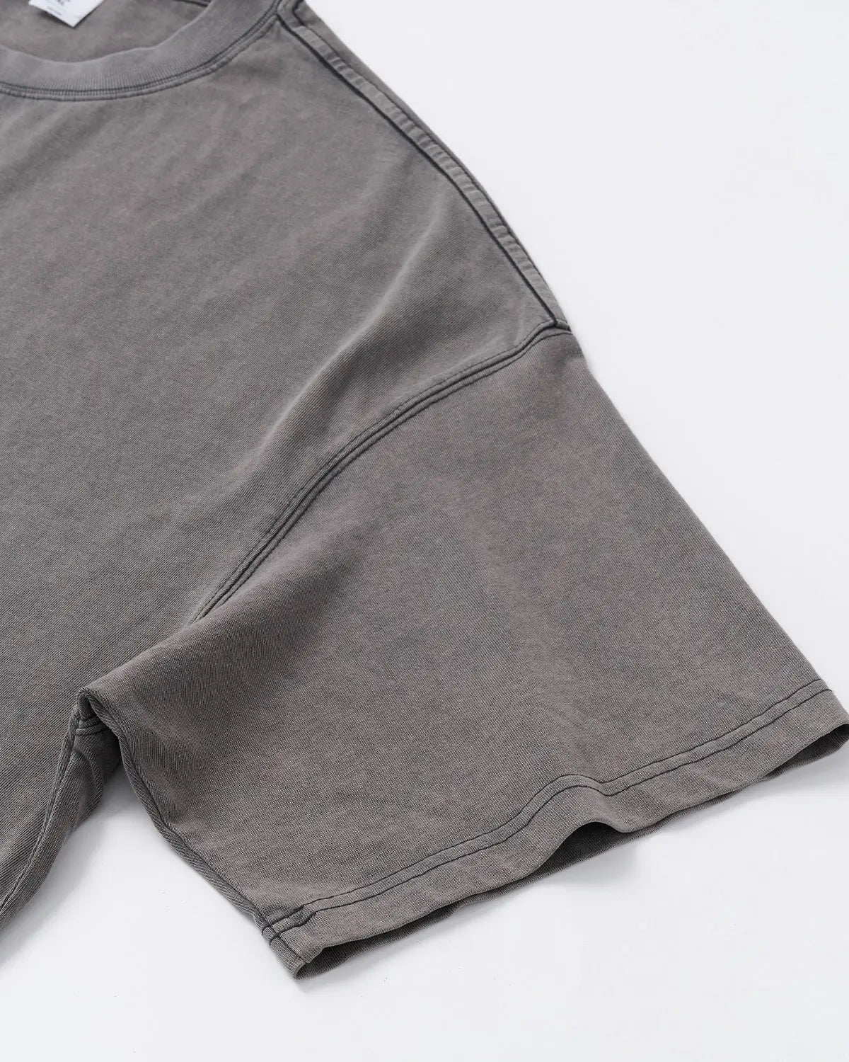 Dark grey Flation Boxy Script Graphic Washed T-Shirt with bold lettering, casual streetwear style, and relaxed fit.