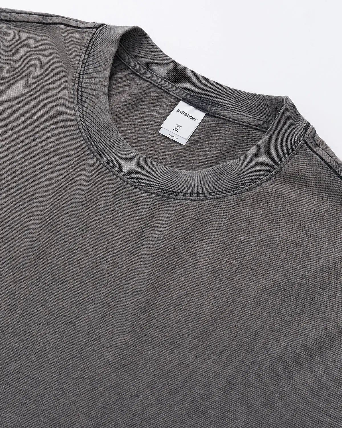 Dark grey Flation Boxy Script Graphic Washed T-Shirt featuring a bold graphic design on the front.