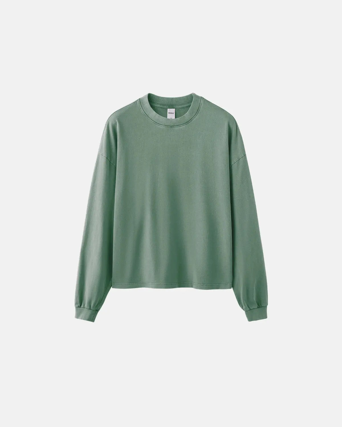 Distressed washed long sleeve tee by Flation Streetwear, featuring a vintage, faded appearance with ripped details and a relaxed fit.