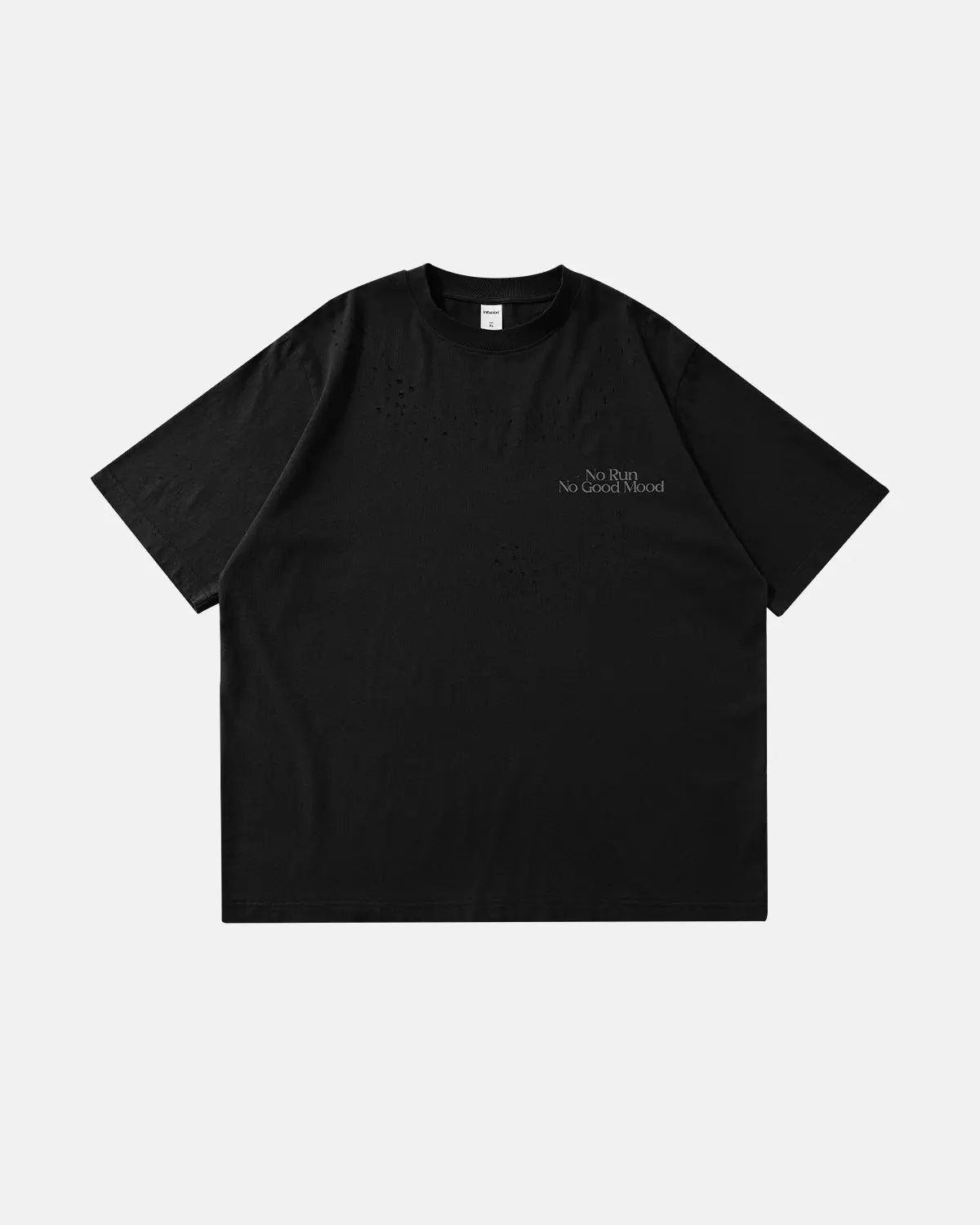 Green distressed reflective washed T-shirt by Flation Streetwear featuring a casual fit and urban style.